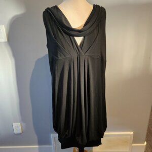 Addition Elle Black V-Neck Draped Sleeveless Dress | Size 2X | EUC
